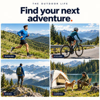 Running, cycling, hiking, camping